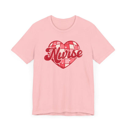 Disco Heart Nurse Distressed Short Sleeve Tee