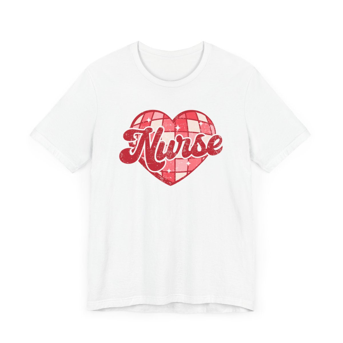 Disco Heart Nurse Distressed Short Sleeve Tee