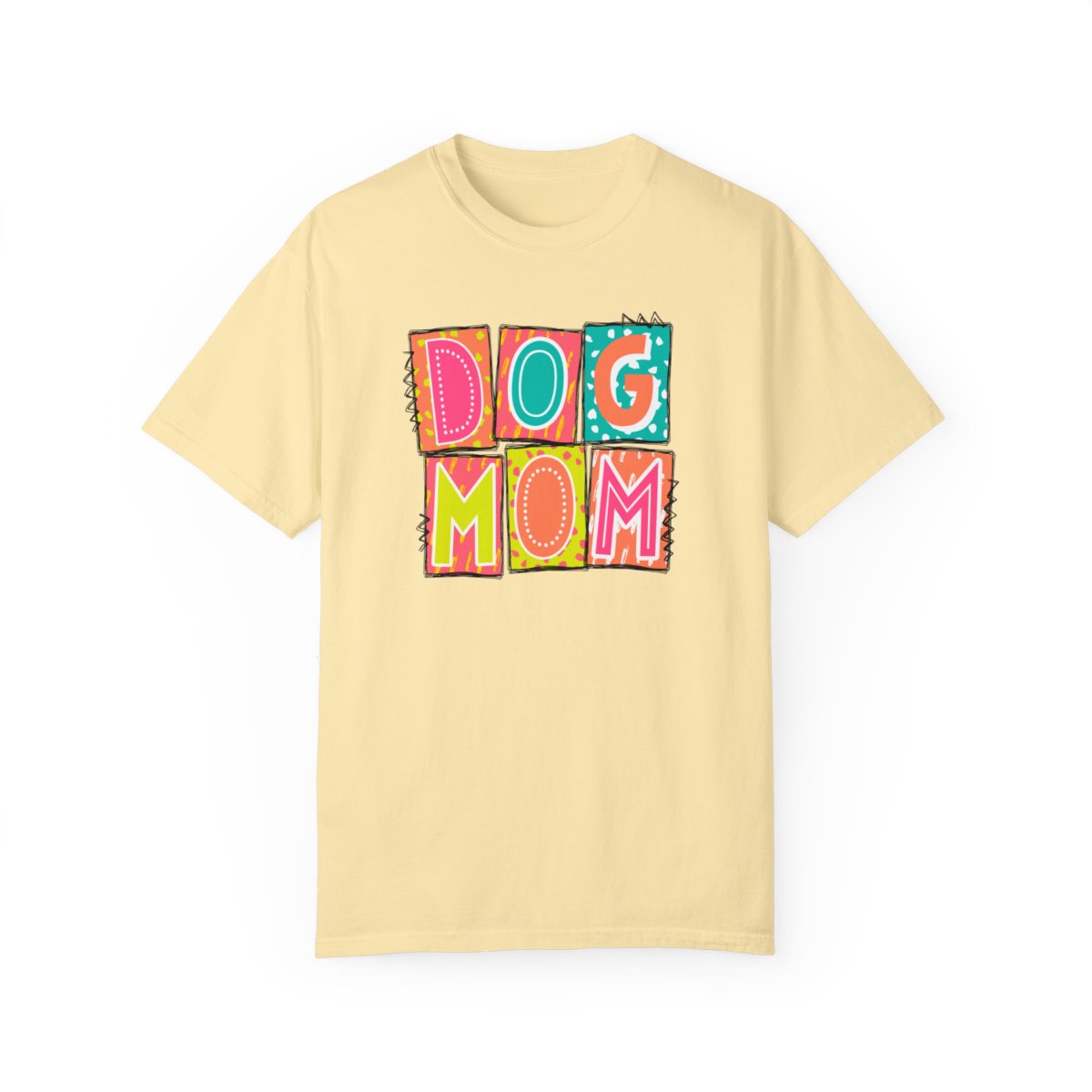 Dog Mom Neon Blocks Short Sleeve Tee