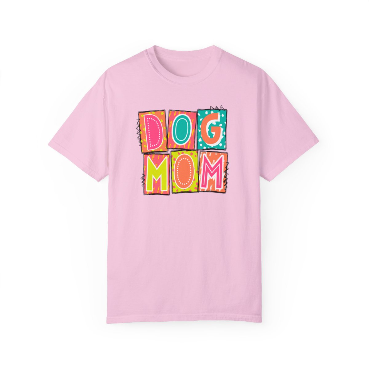 Dog Mom Neon Blocks Short Sleeve Tee