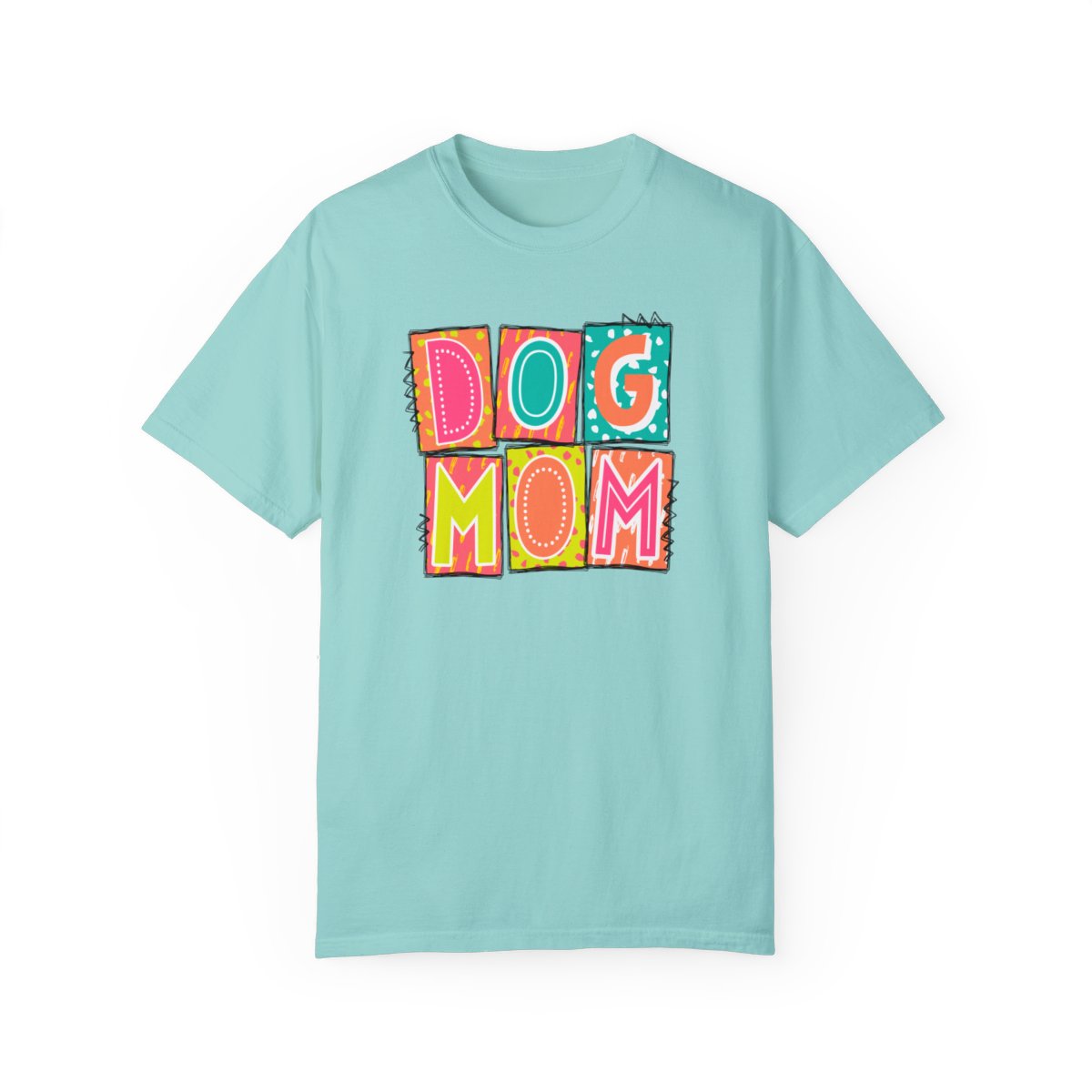 Dog Mom Neon Blocks Short Sleeve Tee