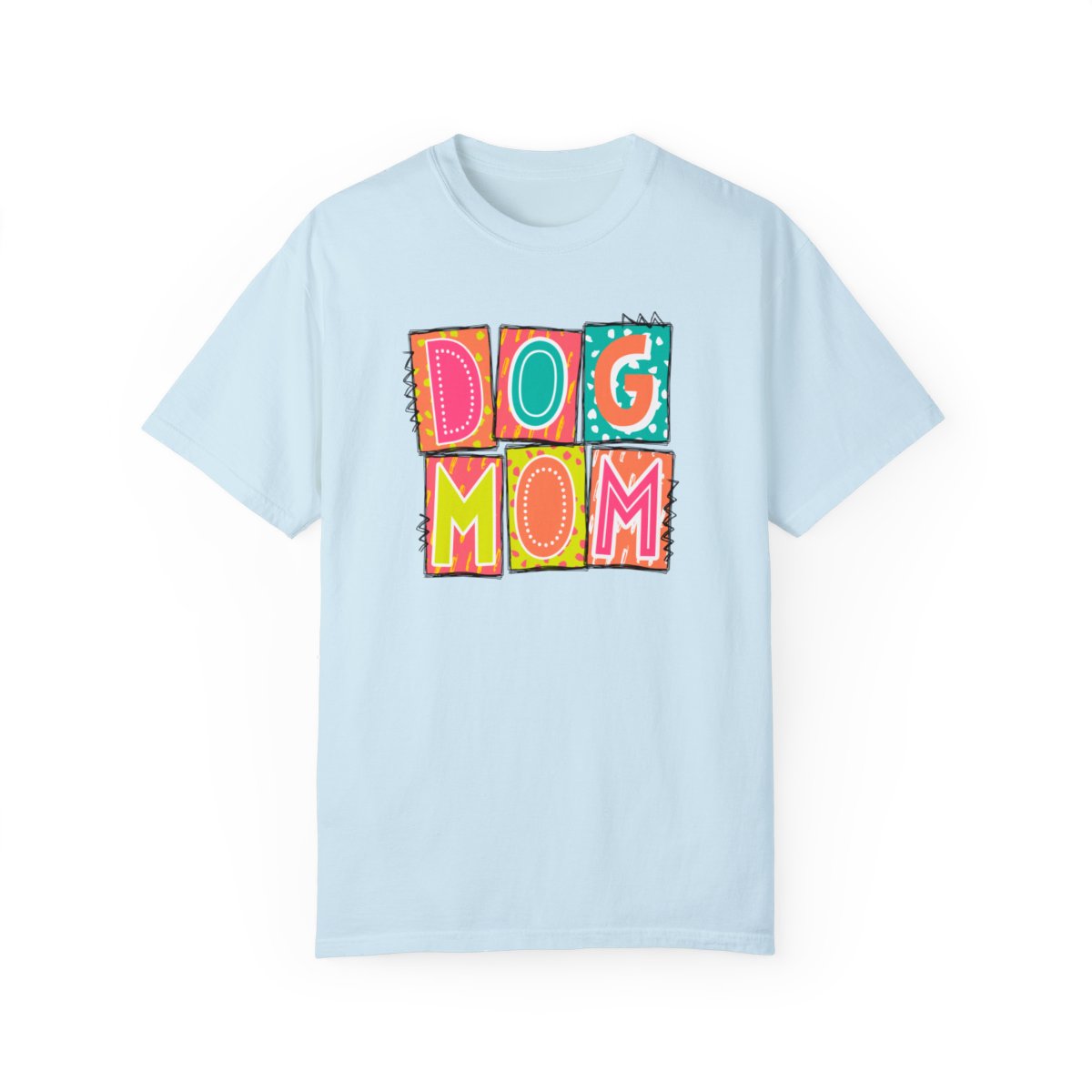 Dog Mom Neon Blocks Short Sleeve Tee