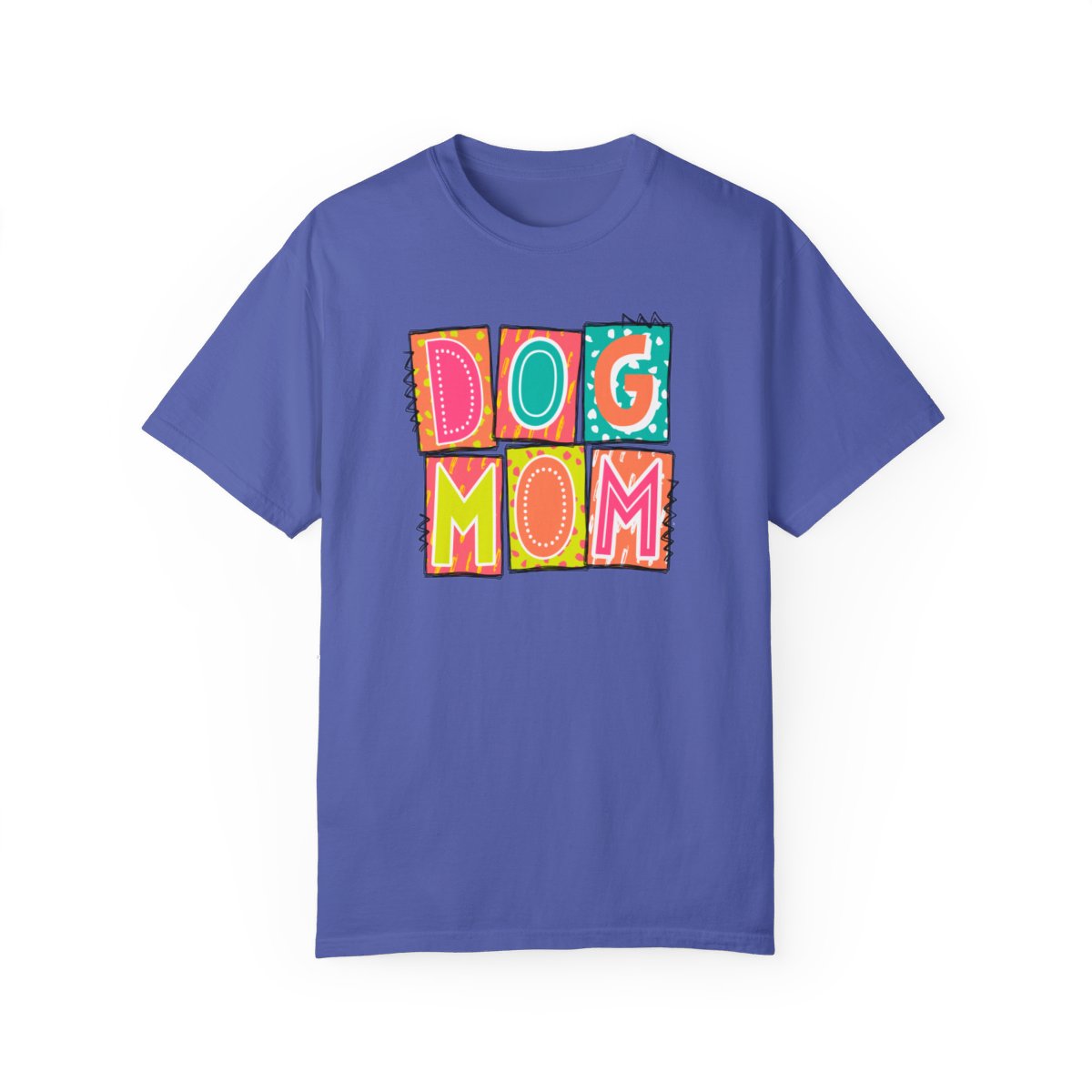 Dog Mom Neon Blocks Short Sleeve Tee