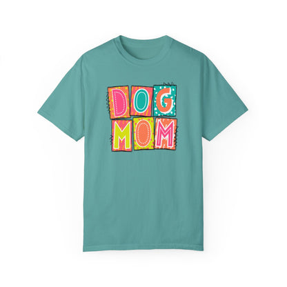 Dog Mom Neon Blocks Short Sleeve Tee