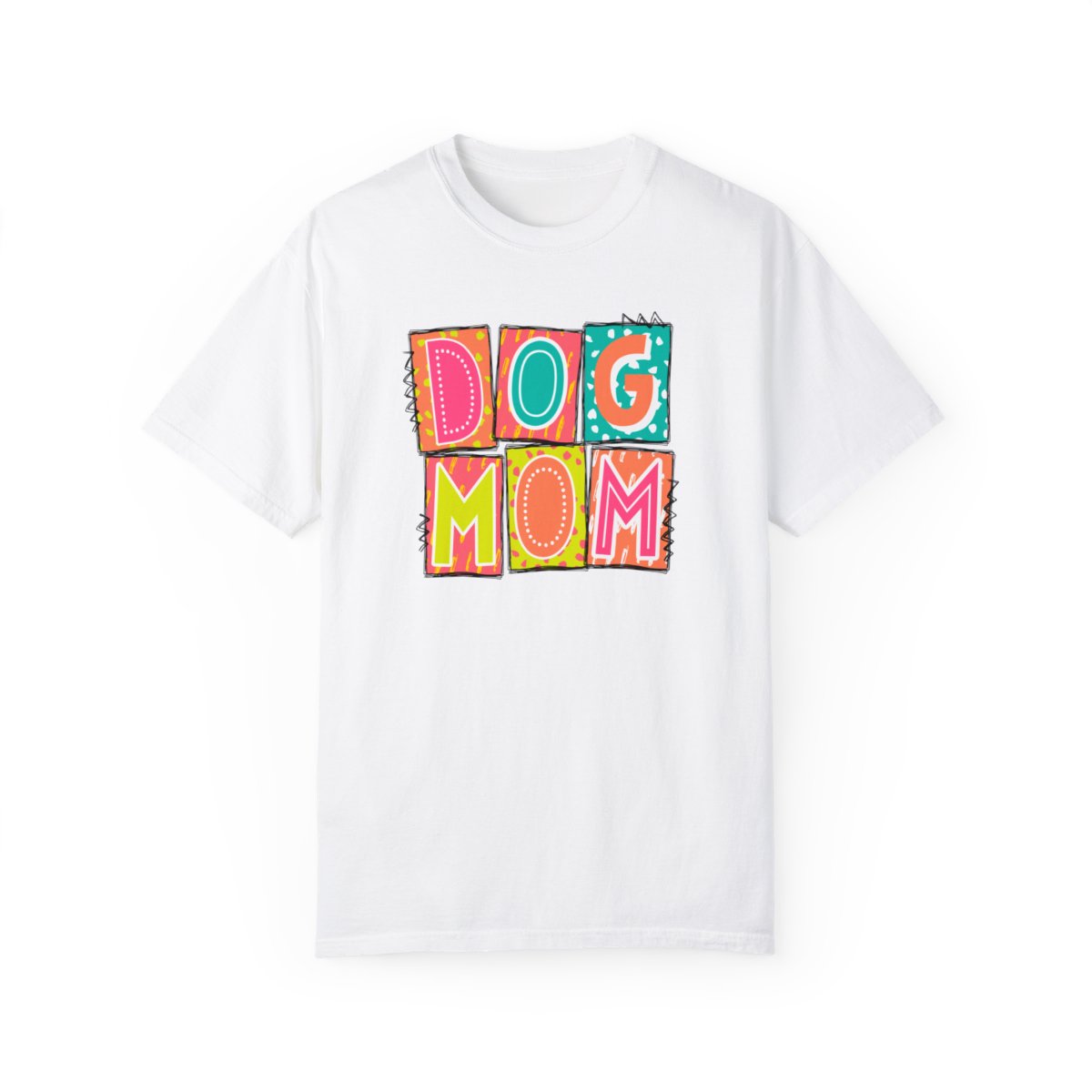 Dog Mom Neon Blocks Short Sleeve Tee