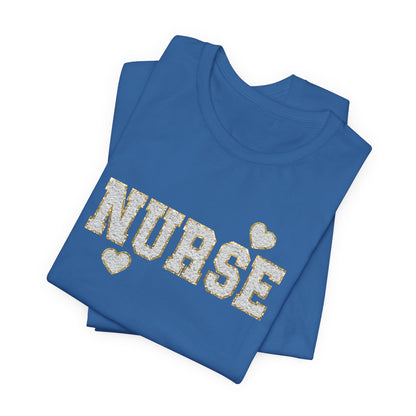 Glitter Nurse White Short Sleeve Tee