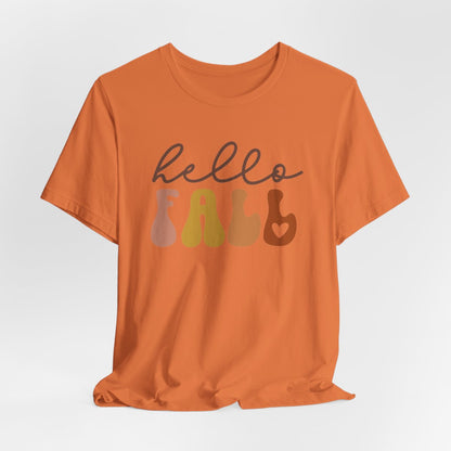Hello Fall Heart Short Sleeve Tee