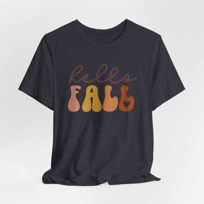 Hello Fall Heart Short Sleeve Tee
