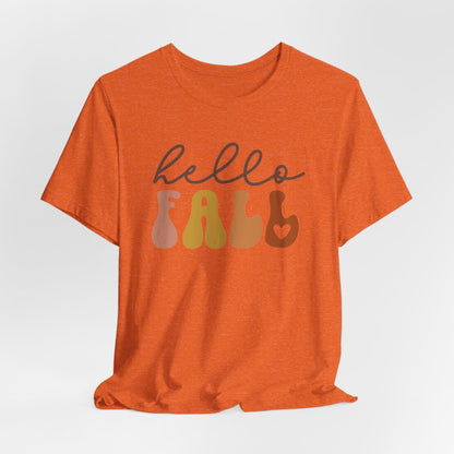 Hello Fall Heart Short Sleeve Tee