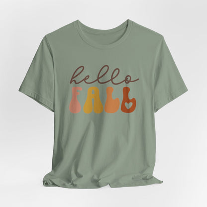 Hello Fall Heart Short Sleeve Tee