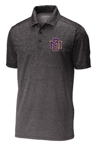 MB Purple and Gold Logo Ombre Heather Polo