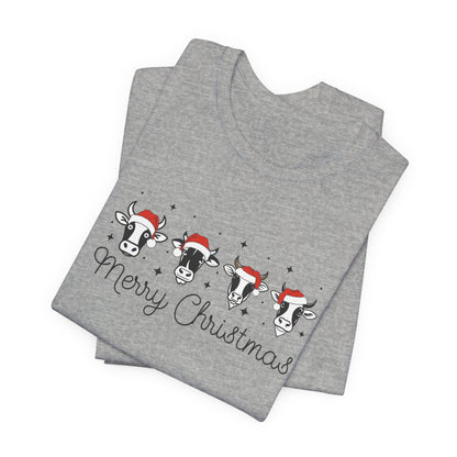Merry Christmas Cows Short Sleeve Tee