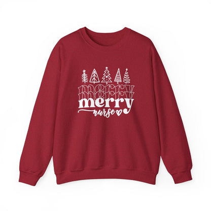 Merry Nurse Trees Long Sleeve Sweatshirt