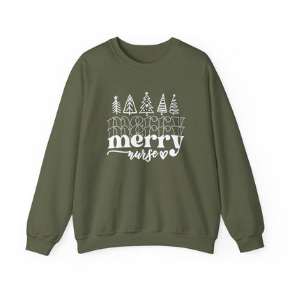 Merry Nurse Trees Long Sleeve Sweatshirt