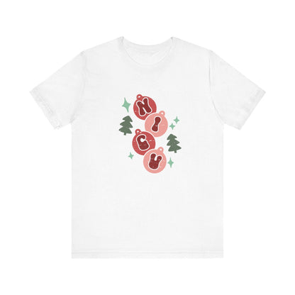NICU Stacked Christmas Distressed Short Sleeve Tee