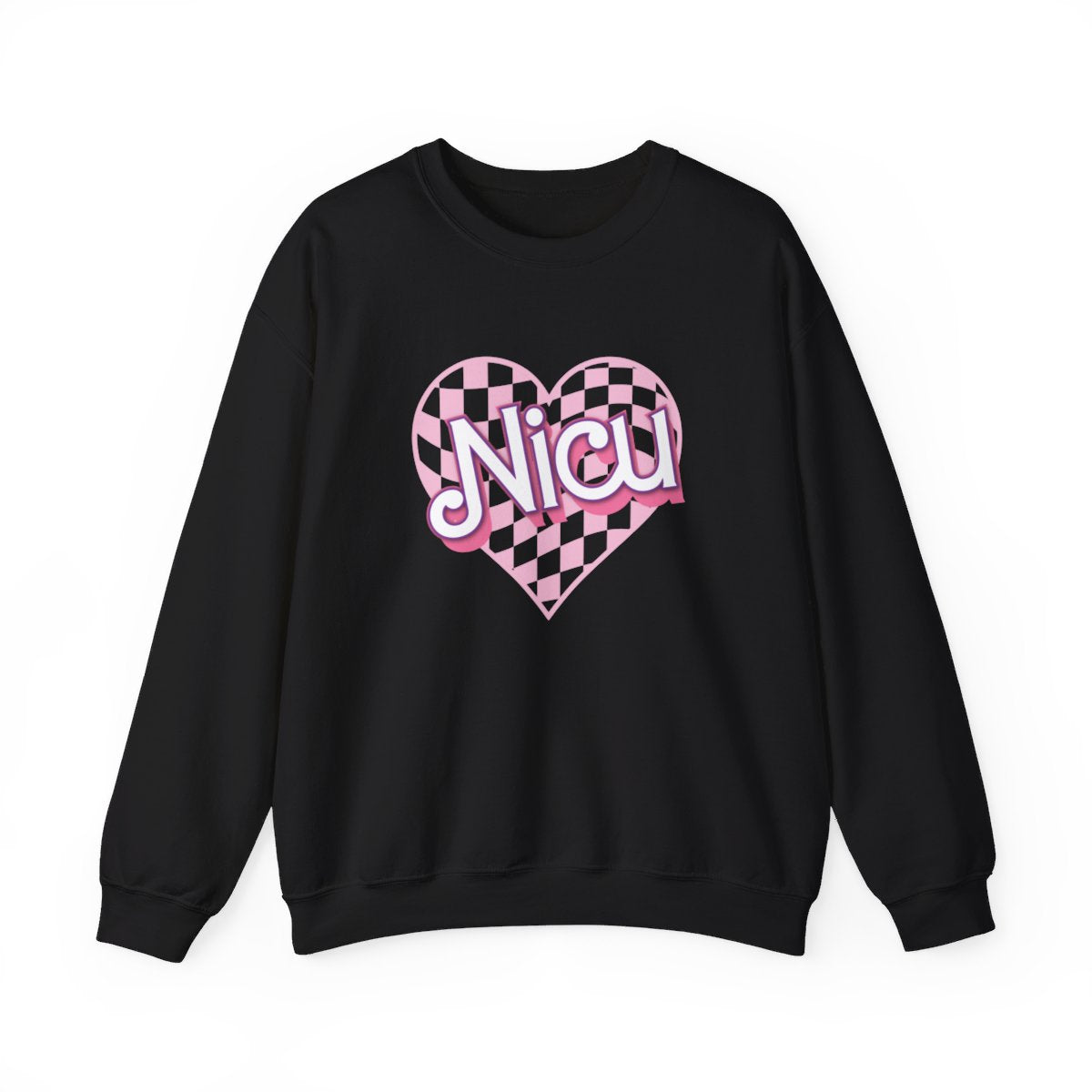 NICU Checkered Heart Long Sleeve Sweatshirt