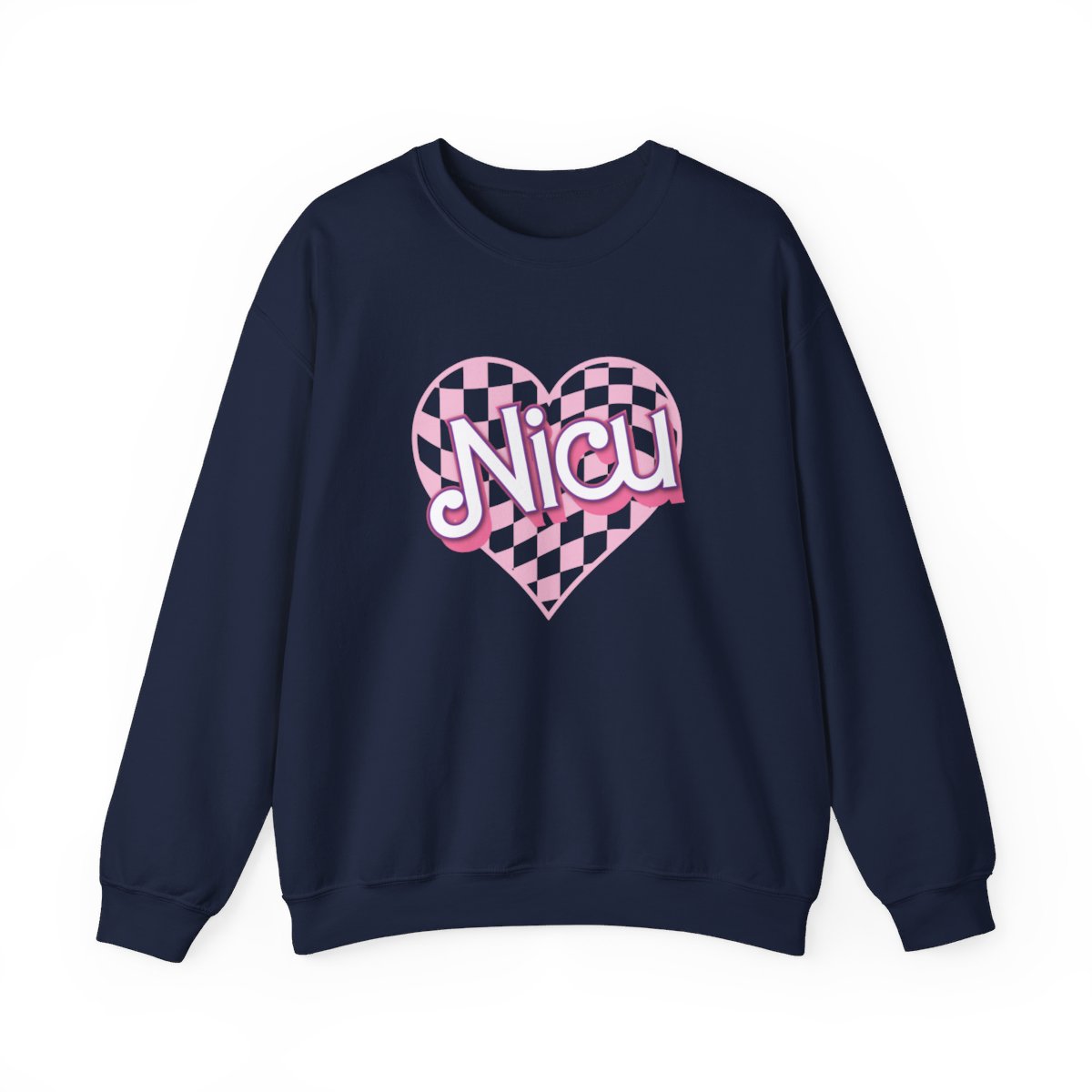 NICU Checkered Heart Long Sleeve Sweatshirt