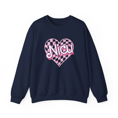 NICU Checkered Heart Long Sleeve Sweatshirt