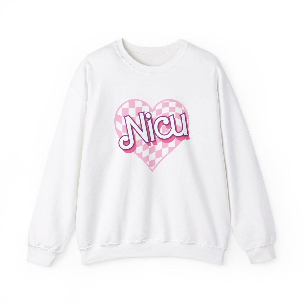 NICU Checkered Heart Long Sleeve Sweatshirt
