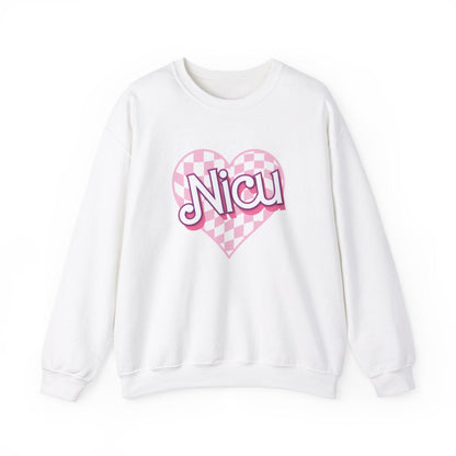NICU Checkered Heart Long Sleeve Sweatshirt