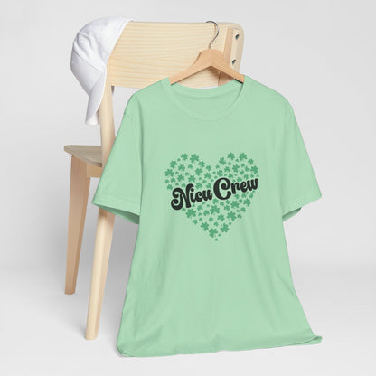 NICU Crew Shamrock Heart Short Sleeve Tee