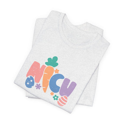 NICU Easter Carrot Distressed Short Sleeve Tee