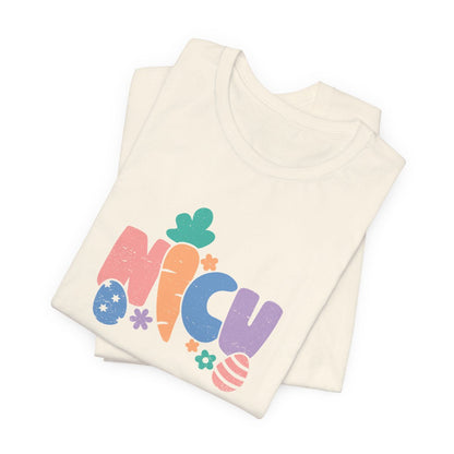 NICU Easter Carrot Distressed Short Sleeve Tee