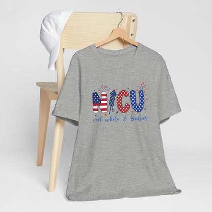 Red White Babies NICU Fireworks Short Sleeve Tee