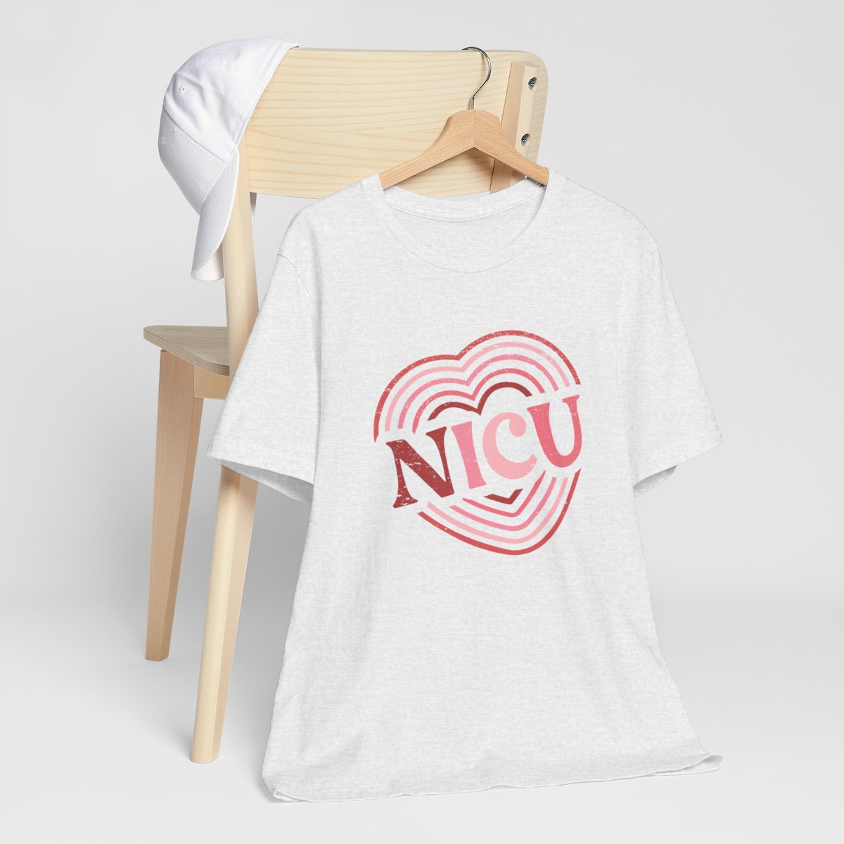 NICU Heart Rings Distressed Short Sleeve Tee