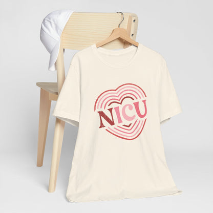 NICU Heart Rings Distressed Short Sleeve Tee