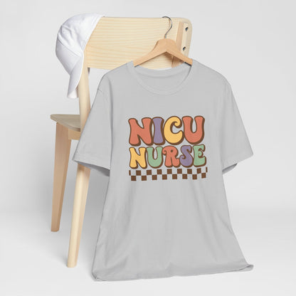 NICU Nurse Checkered Underline Short Sleeve Tee