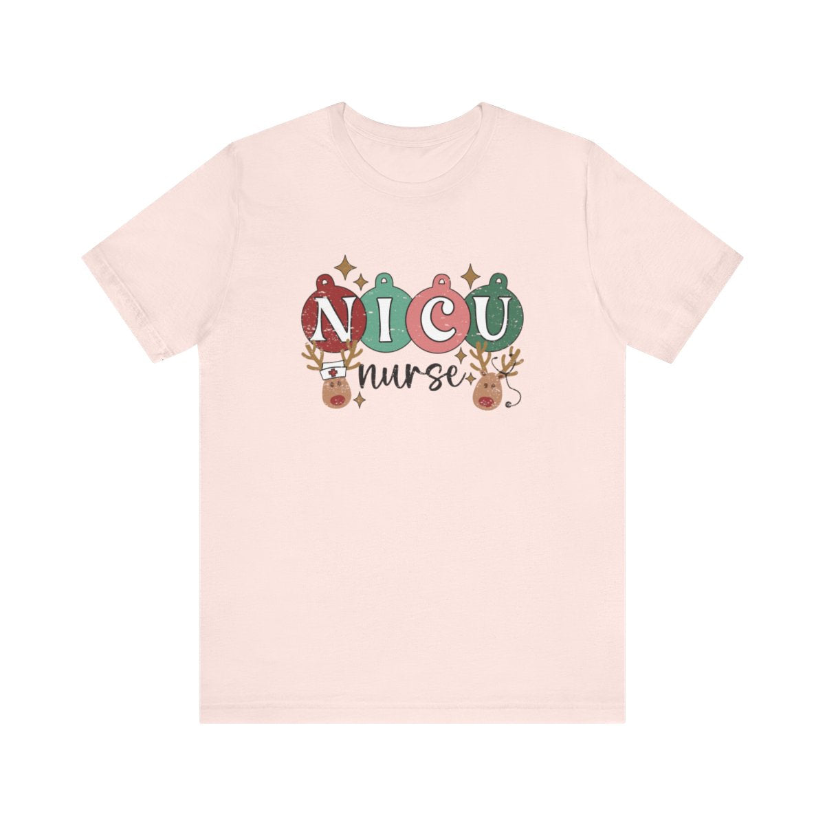 NICU Reindeer Distressed Short Sleeve Tee
