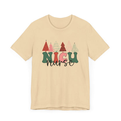 NICU Nurse Chirstmas Trees Short Sleeve Tee