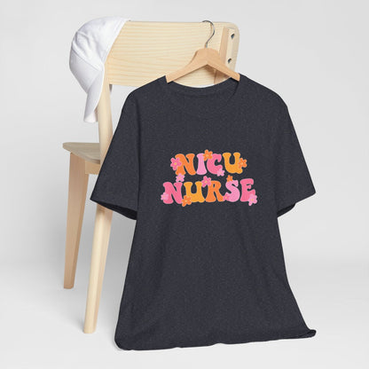 NICU Nurse Retro Floral Short Sleeve Tee