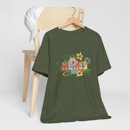 NICU Nurse Flower Short Sleeve Tee