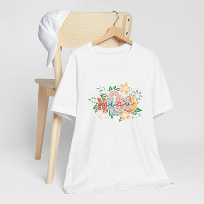NICU Nurse Flower Short Sleeve Tee