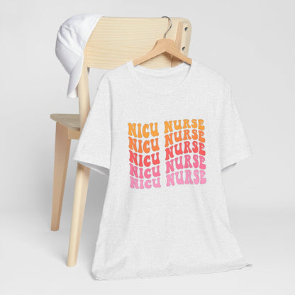 Retro NICU Nurse Wave Short Sleeve Tee