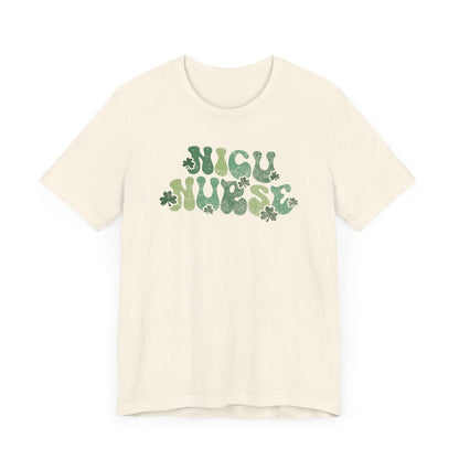 NICU Nurse Shamrocks Distressed Short Sleeve Tee