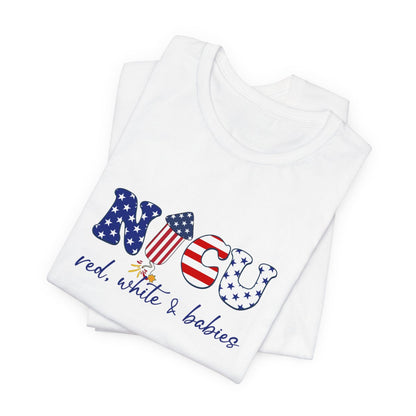 NICU Red White Babies Short Sleeve Tee