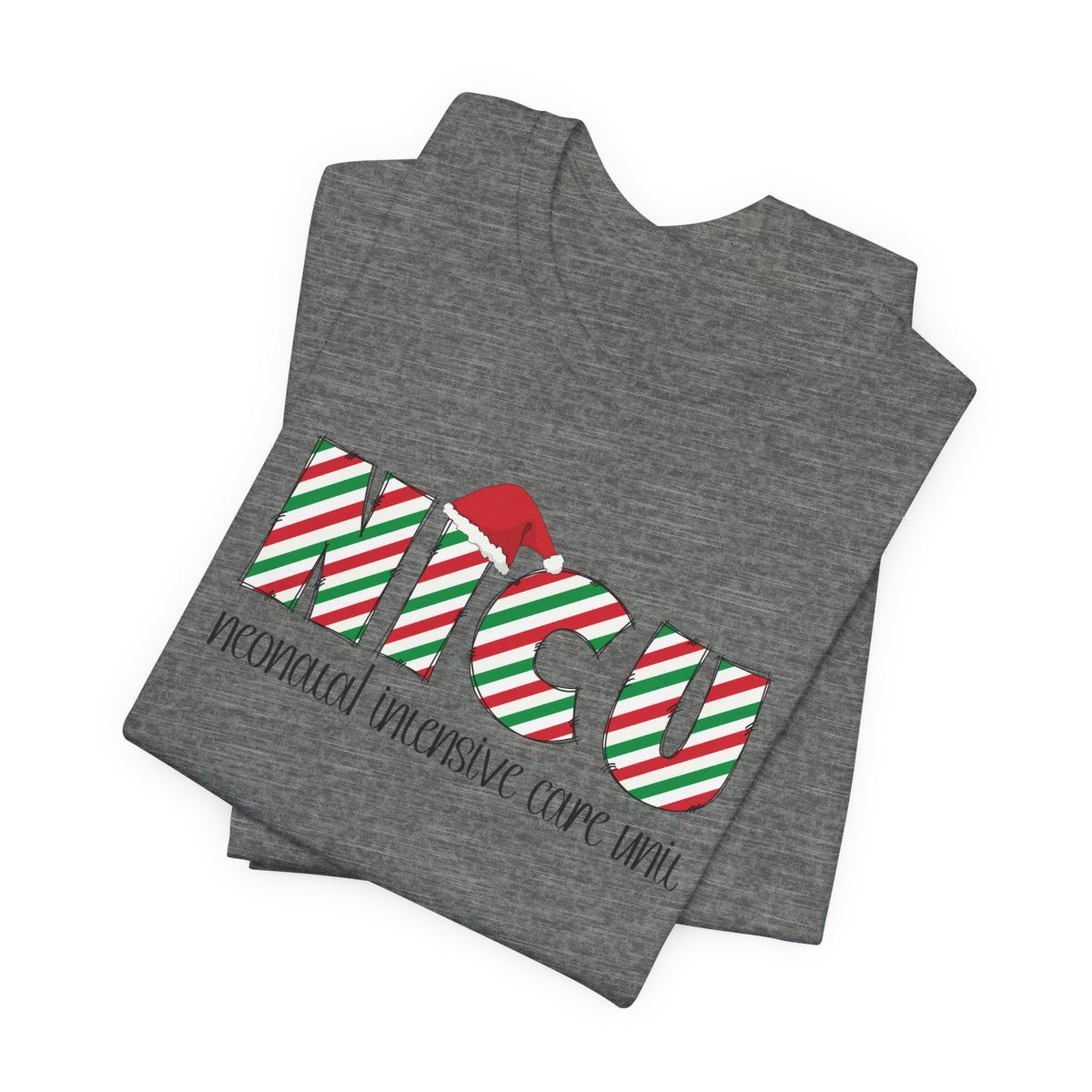 NICU Christmas with Stocking Hat Short Sleeve Tee
