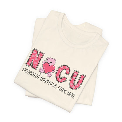 NICU Valentines Bear Short Sleeve Tee