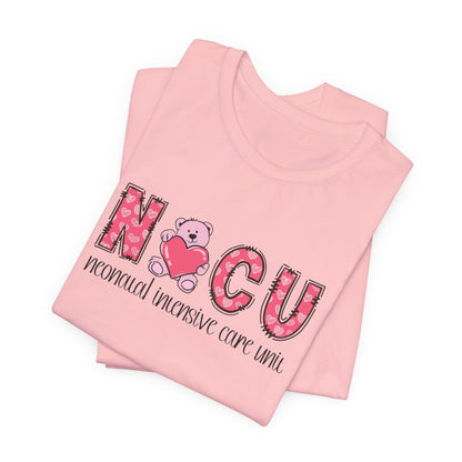 NICU Valentines Bear Short Sleeve Tee