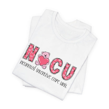 NICU Valentines Bear Short Sleeve Tee