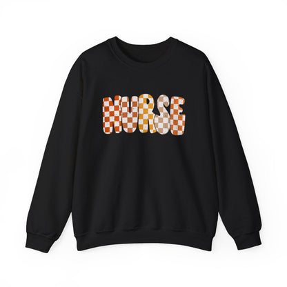 Nurse Checkered Fall Distressed Long Sleeve Sweatshirt