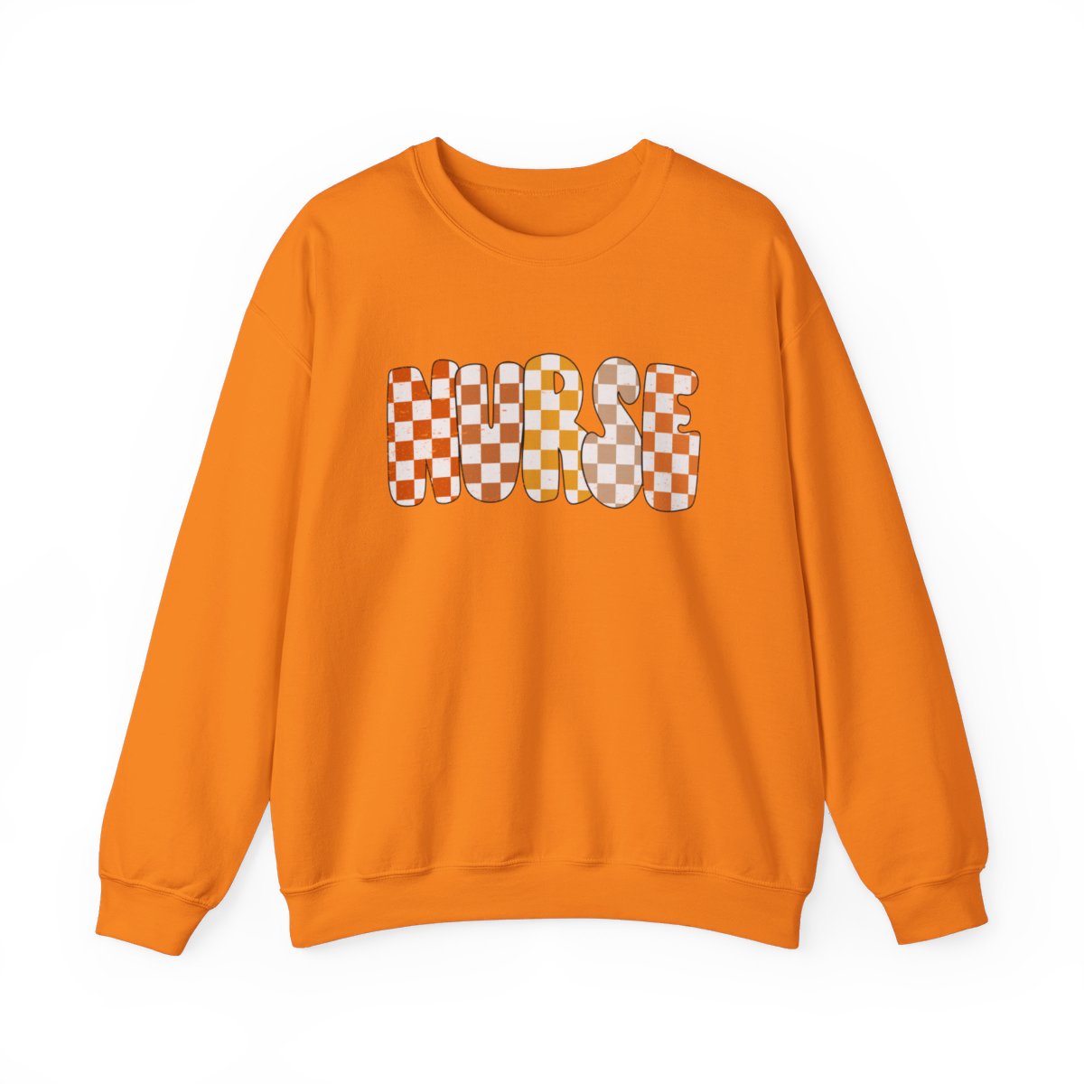 Nurse Checkered Fall Distressed Long Sleeve Sweatshirt