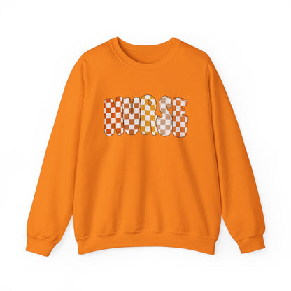 Nurse Checkered Fall Distressed Long Sleeve Sweatshirt