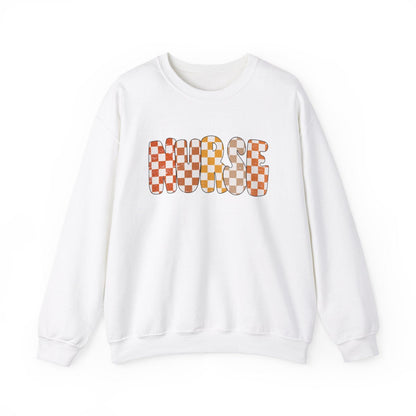 Nurse Checkered Fall Distressed Long Sleeve Sweatshirt