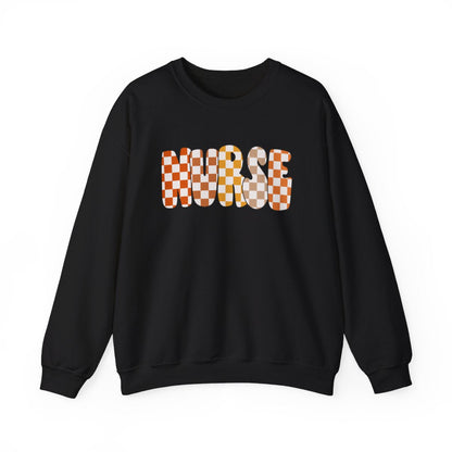 Nurse Checkered Fall Long Sleeve Sweatshirt