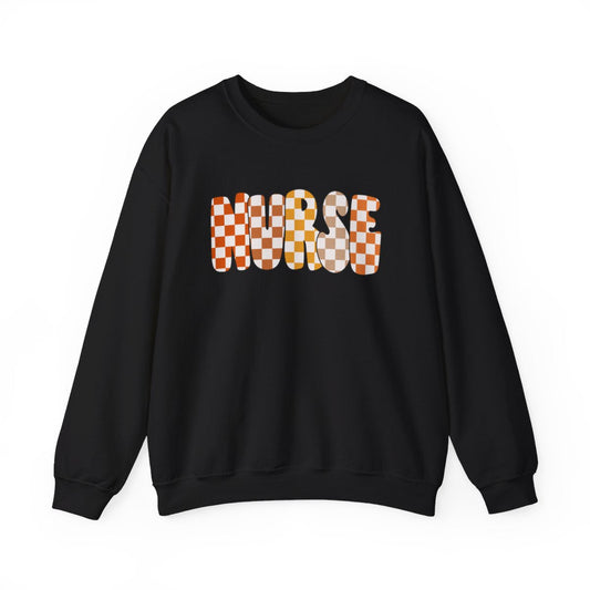 Nurse Checkered Fall Long Sleeve Sweatshirt