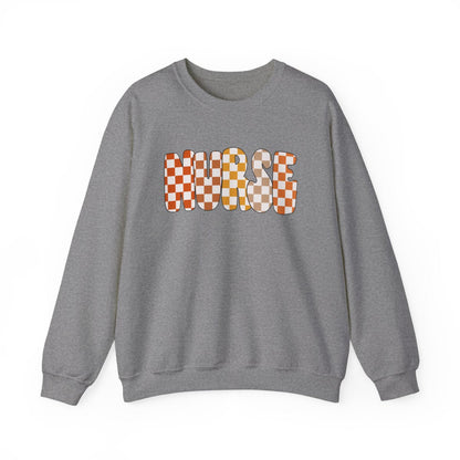 Nurse Checkered Fall Long Sleeve Sweatshirt